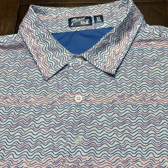 Inward Half XL Performance Golf Polo Men's Colorful Waves Neon Rare - Picture 1 of 6